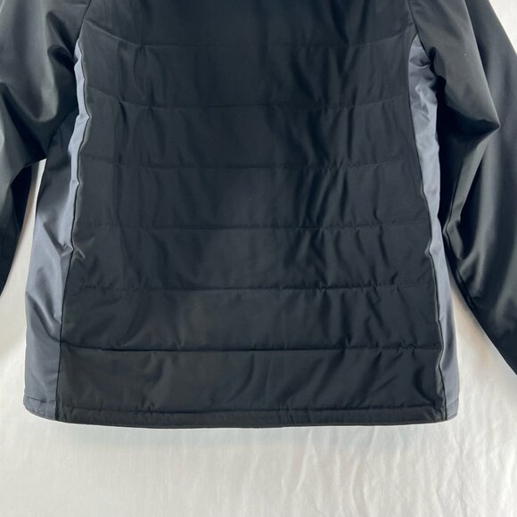Abercrombie & Fitch Hooded Puffer Jacket Men Sz M Full Zip Colorblock Gray Black - Picture 8 of 15